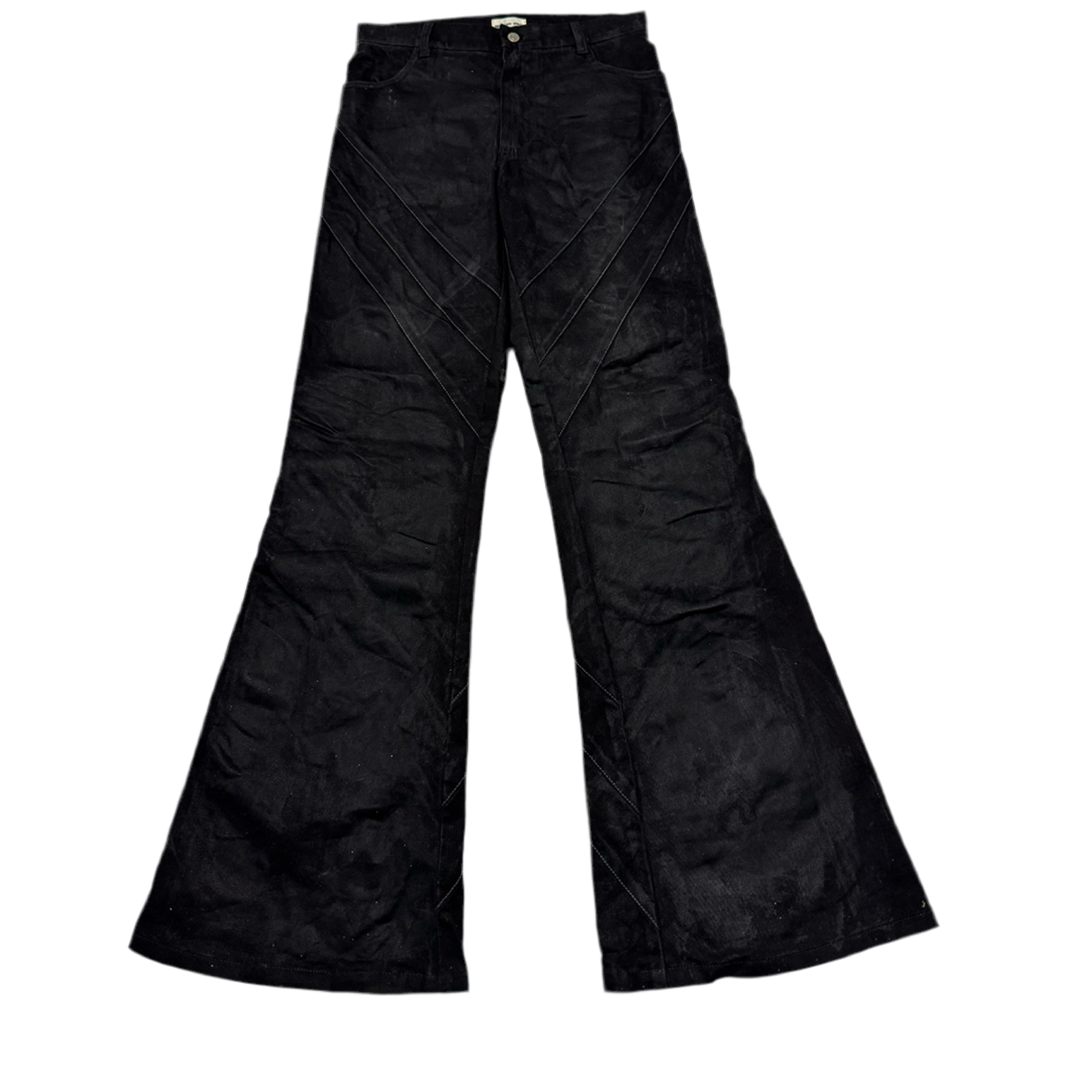 “PANIKA” SPIRAL FLARED PAINTED DENIM