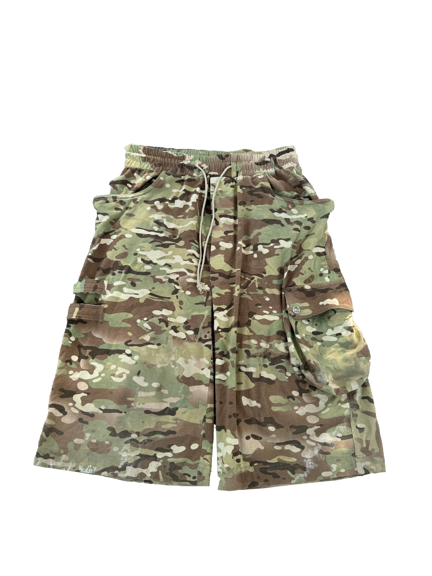 “NITER” FLARED SHORTS - CAMO