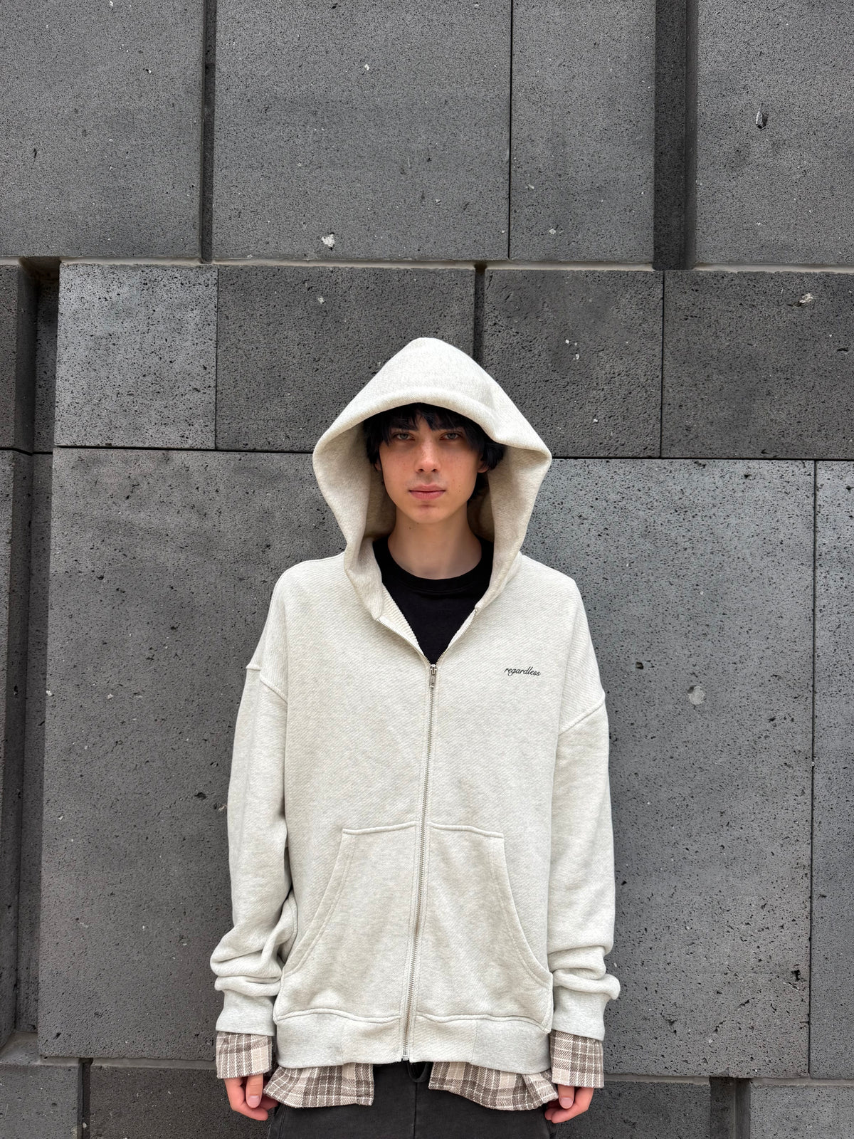 Plaid Zip-Up Hoodie