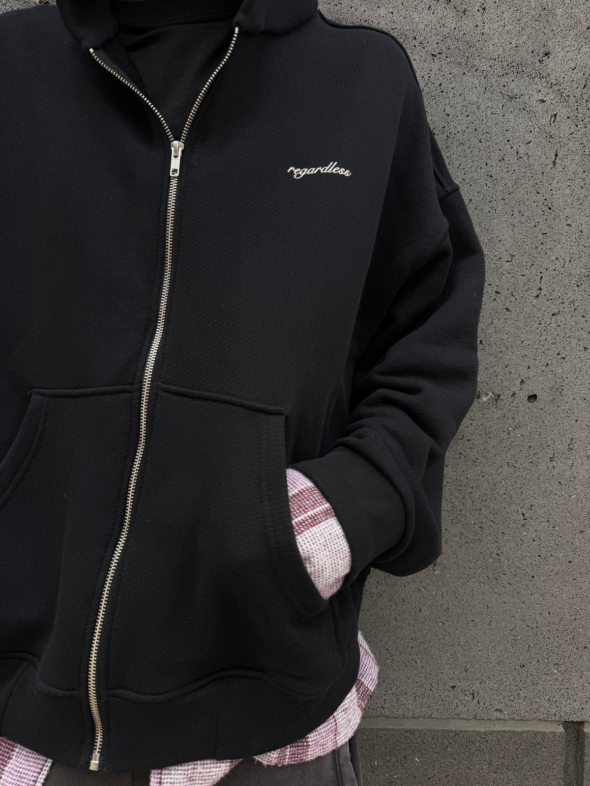 Plaid Zip-Up Hoodie