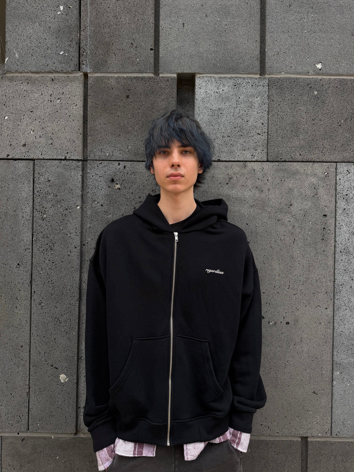 Plaid Zip-Up Hoodie