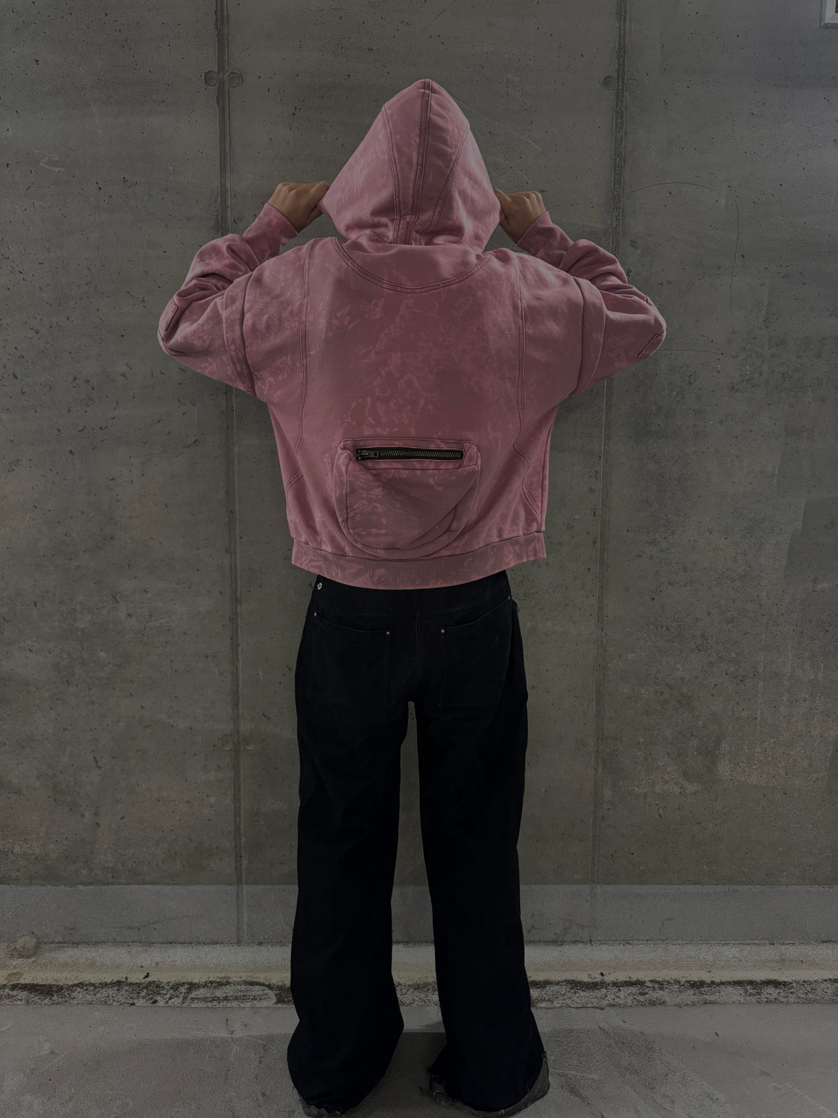 "SLENDER" LAYERED HOODIE - HARD DYED
