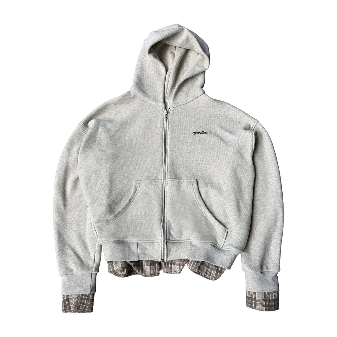 Plaid Zip-Up Hoodie