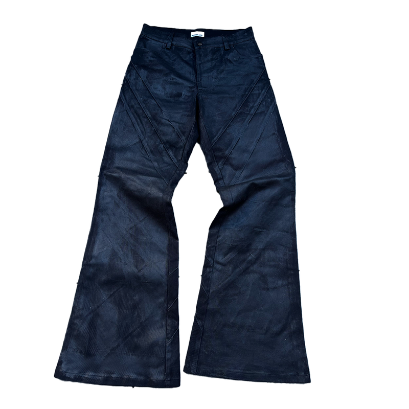“PANIKA” SPIRAL FLARED PAINTED DENIM